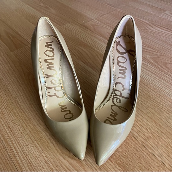 Sam Edelman Danna Nude Patent Leather Pointed Toe Heel Women’s 7 - Picture 2 of 11